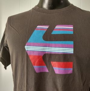 Etnies Skateboarding Tshirt Tee Gray Rainbow